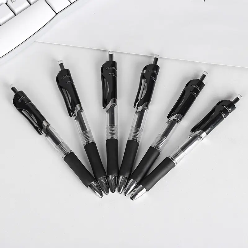 Transparent Neutral Fountain Pen for Student Examination Office Stationery Black Signature Ballpoint Pen