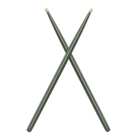 Factory Wholesale Custom Metallic Gold Green Drumsticks North American Hickory Ash Wood Drum Sticks Percussion Accessories