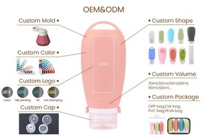 Ensemble de 4 flacons cosmétiques de <span class=keywords><strong>voyage</strong></span> réutilisables et compressibles de 100 ml, approuvés par la TSA, étanches, en silicone, pour liquides - Product Image 2