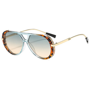 Women Round <b>Sunglasses</b> Full Rim <b>Gradient</b> Lenses UV400 Fashion Decoration Adult - Product Image 2