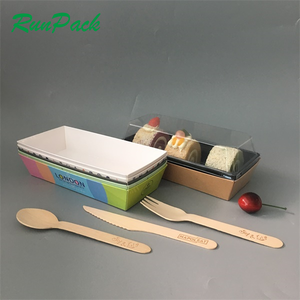 Boîte à rouleaux de poulet jetable avec logo personnalisé, emballage en papier en forme de coussin en forme de burrito pour tarte aux pommes - Product Image 3