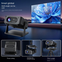 Nouveau projecteur domestique portable HD HA109, projecteur de cinéma maison 720P LCD, mini projecteur sans fil PTZ Android 11 pour chambre et dortoir