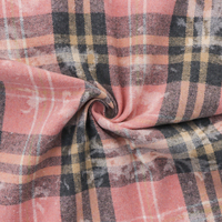Tissu sergé chaud imprimé à texture douce, motif à carreaux brossés, 65% polyester 35% coton, tissu à carreaux teint en fil pour vêtements d'enfants
