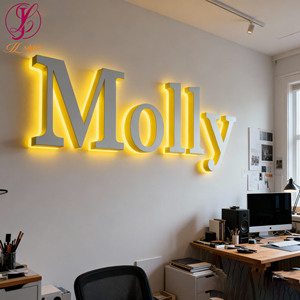 Insegna LED Personalizzata <span class=keywords><strong>in</strong></span> Acciaio Inox per Salone di Bellezza, Logo 3D per Interni, Lettere <span class=keywords><strong>in</strong></span> Metallo Retroilluminate per Insegna Aziendale - Product Image 2