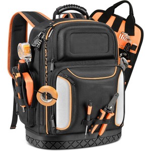 Nouveau sac à dos pour outils, sac à dos d'électricien durable, base moulée imperméable, sac de rangement pour outils robuste - Product Image 1