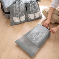 Sac de rangement de chaussures de voyage non tissé simple et portable anti-poussière Portable faisceau bouche dessiner chaîne sac de rangement de chaussures
