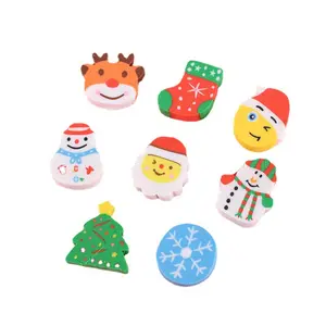 Kreative Weihnachts geschenk Radiergummi Reiß verschluss Verpackung Kinder niedlichen Cartoon kleine Geschenk preise Radiergummi Briefpapier Set Radiergummi Set