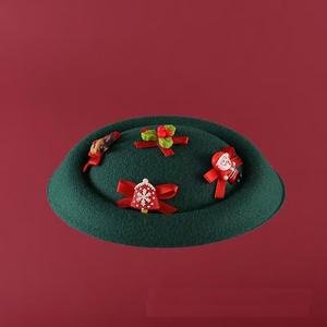 Hot Sale Christmas Day <strong>Small</strong> Headwear for Girls Wholesale Velvet Christmas Festival Party <strong>Fascinator</strong> for Women - Product Image 5