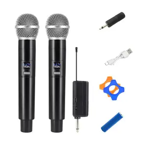 Microfone sem fio para canto e karaoquê, sistema de áudio sem fio dinâmico profissional ktv ao ar livre, com microfone