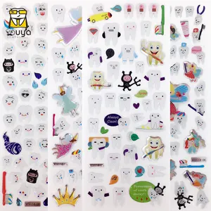 Promotionele Dental Gift Cartoon Gedrukt Tooth Sticker Voor Kids