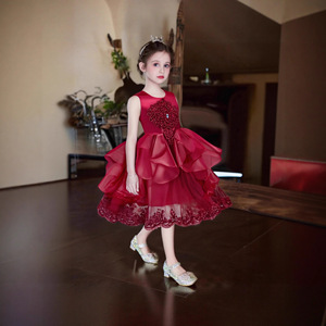 Robe de princesse pour enfants, tutu jaune couleur champagne pour spectacle sur scène, robe de soirée d'anniversaire 366 - Product Image 2