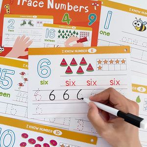 Libro de Actividades Educativas Preescolares, Aprende a Escribir, Práctica de Matemáticas, Trazado de Líneas y Números - Product Image 2