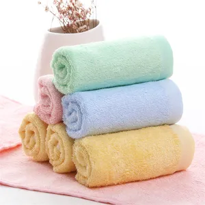 Роскошный детский органический красочный комплект полотенец, бамбуковое детское полотенце для лица, кухонная хлопковая мочалка 10x10 дюймов, полотенца для отелей и пляжей