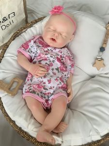 22 20 pulgadas Reborn Baby Dolls realista ponderado bebé 3d-pintura piel <span class=keywords><strong>silicona</strong></span> realista recién nacido bebé muñecas <span class=keywords><strong>con</strong></span> ojo abierto - Product Image 4