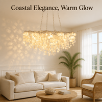 Lustre en coquille de capiz personnalisé, fait main, luminaire suspendu en coquille naturelle pour hôtel, villa, restaurant, café