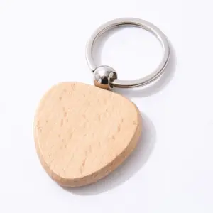 Blank Wooden Key Chain Personalized EDC Wood Keychain Key Ring Key Tags DIY Keychain Supplies for Craft