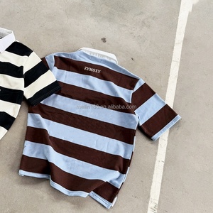 Fabricantes de Ropa, Camiseta Personalizada, Camiseta Polo Extra Grande Informal de Alta Calidad, Camiseta de Manga Corta a Rayas 100% Algodón para Hombre - Product Image 2