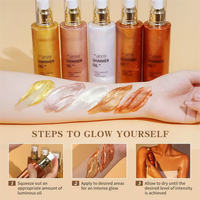 Illuminateur liquide waterproof de luxe à paillettes pour le corps et le visage, huile scintillante pour le corps, marque privée