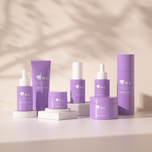 Sang trọng bán buôn cao cấp mỹ phẩm Kem Lotion chăm sóc da thủy tinh màu tím lọ chai bộ cho bao bì - Product Image 2