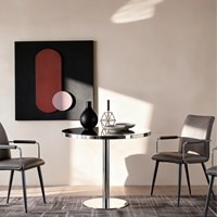 Table basse ronde en acier inoxydable avec finition brossée moderne pour un salon minimaliste, fabrication chinoise