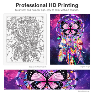 Kit de peinture de paysage d'animaux papillons faits à la main pour adultes 40x50cm/16x20 pouces DIY Wall Art Decors Great Gift Idea - Product Image 5