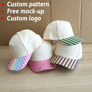 Casquette de baseball snapback en toile à 5 panneaux, personnalisée, à visière incurvée, avec rayures de paillettes chatoyantes effet écailles de <span class=keywords><strong>poisson</strong></span>, pour femme - Product Image 1