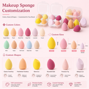 Lot de 8 éponges de maquillage populaires, texture douce et rebondissante, estompe les imperfections, utilisation humide ou sèche, ensemble d'éponges de maquillage exquises - Product Image 5