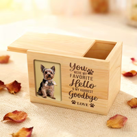 Urna de Madera Natural Personalizada, Mini Cajas de Madera Grabadas, Urna de Madera para Mascotas con Frase Grabable, Caja de Madera para Mascotas al Mejor Precio