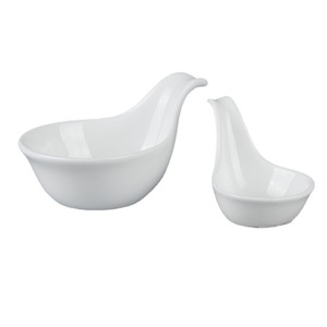 Platos de cerámica para platos fríos con asas, vajilla de porcelana blanca para uso en hoteles, comida y fiestas. - Product Image 1