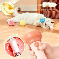 Jouet électrique pour chat WF, canne à pêche avec lancer à un bouton, fonction rétractable, alimenté par batterie, divertissement interactif pour les 14 ans et plus
