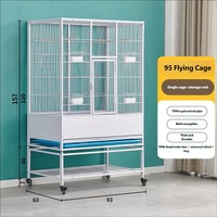 Cage à oiseaux de vol premium simple à plusieurs compartiments, grande, avec plateau en plastique, en acier galvanisé, durable, design spacieux pour perroquet et pigeon