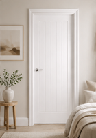 Porte intérieure moderne en bois sur mesure, style Shaker, avec persiennes et vitre, pour projets d'appartements et d'hôtels, vente en gros, porte de chambre blanche apprêtée