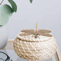 Elegante Mini Figura de Libélula Grabada en Hierro y Cobre, Troquelada, Impresa, Chapada en Oro, Decoración para el Hogar, Adorno de Escritorio