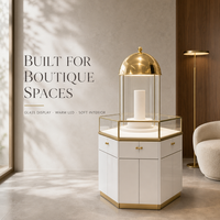 Vitrine de présentation de bijoux en verre verrouillable sur mesure pour salles d'exposition, magasins de détail et kiosques de centres commerciaux