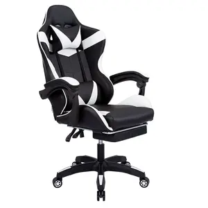 Cambodia popular sedia da gioco custom Whole-piece molding foam Computer Office Chair cheap leather gaming chair with footrest