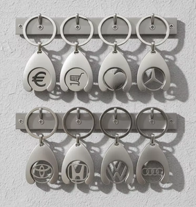 Porte-clés goutte d'eau en métal euro-dollars, gravé au laser, <span class=keywords><strong>petit</strong></span> <span class=keywords><strong>cadeau</strong></span> pour chariots de supermarché – Meilleures ventes - Product Image 2