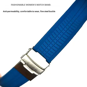Bracelet de montre en caoutchouc FKM à libération rapide pour montre universelle de 20/22/24 mm, fermoir pliable en acier inoxydable - Product Image 5