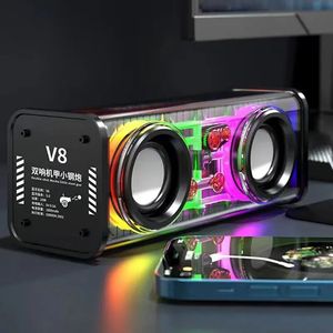 2024 gran oferta V8 transparente Mecha altavoz TWS colorido LED Subwoofer altavoz inalámbrico para exteriores - Product Image 1