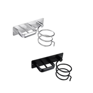 Soporte para secador de pelo Saint Ruijia, soporte de pared, color negro mate, capacidad de 2000g, estante de almacenamiento para baño, no requiere perforación - Product Image 3