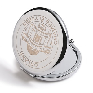 Promotional Custom Laser Engraved Small Double-Sided Round Metal Frame Cosmetic Personalized Pocket <b>Mirror</b> - Product Image 4