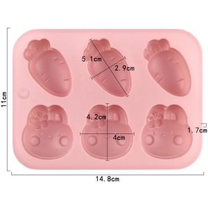 <b>Baking</b> Factory Stock 6 Rabbit and Radish Shape <b>Silicone</b> Cake Mold <b>Silicone</b> Candle Mold Soap Making Molds Pudding Cake Resin - Product Image 2