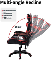 Fauteuil de jeu PC inclinable Zero Gravity pour cybercafé et maison, avec repose-pieds, en cuir PU doré, style exécutif