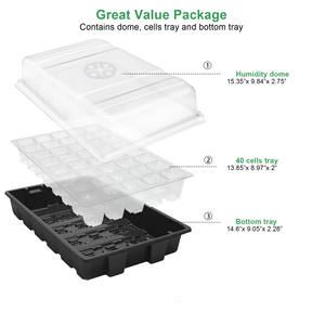 Couvercle Plateau Plateau Inférieur <span class=keywords><strong>Semis</strong></span> Propagateur Kit De Semences De Ferme Pots de Culture D'herbe Profonde racine de démarrage des semences plateaux 4 pouces pots <span class=keywords><strong>en</strong></span> <span class=keywords><strong>plastique</strong></span> - Product Image 3