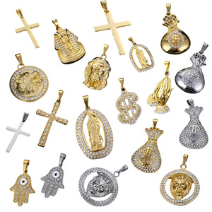 Tùy Chỉnh Tự Làm Hàng Ngàn Thiết Kế Đồ Trang Sức Thời Trang Chữ Thập Mặt Dây Chuyền Mạ Vàng Thép Không Gỉ Sư Tử Chúa Giêsu Charms Đối với Trang Sức Làm - Product Image 3