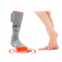 Chaussettes chauffantes électriques d'hiver, avec compartiment pour piles, en coton épais, antibactériennes, absorbant la transpiration, unisexes, à double aiguille