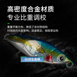 Leurre DUB STEP Bass Rhythm T-Tone pour maquereau espagnol, appât artificiel dur, petit poids, pêche en bateau et en rive, poisson volant - Product Image 3