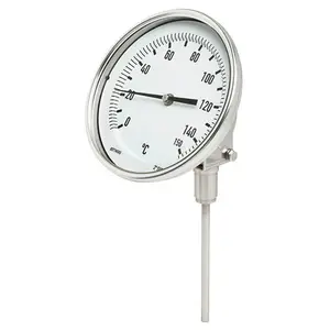 Universeel Type Wijzerplaat 60Mm Steel 6Mm Verstelbare 1/2 Npt Temperatuurmeter Draad Wss Water Bimetaal Thermometer