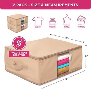 Sac de rangement rectangulaire transparent pour vêtements avec poignée, protège contre les mites, la saleté et la poussière, rangement sous le lit pour pulls en cachemire et literie - Product Image 3