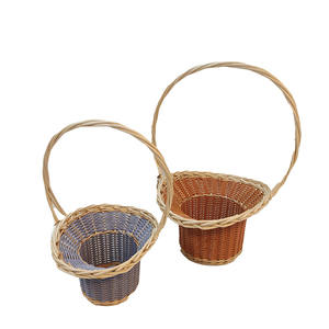 Panier de rangement pour fleurs en PP personnalisé avec poignée, panier cadeau en osier tissé à la main et en PP - Product Image 5