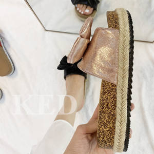 Di vendita superiore di stile del commercio all'ingrosso del diamante peep toe con <span class=keywords><strong>zeppa</strong></span> delle <span class=keywords><strong>donne</strong></span> accoglienti calde di arco <span class=keywords><strong>espadrillas</strong></span> sandali - Product Image 6